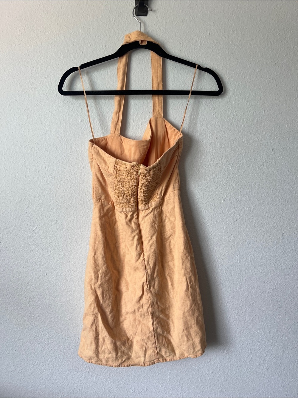 Abercrombie & Fitch Linen Blend Halter Dress Orange - Picture 3 of 4